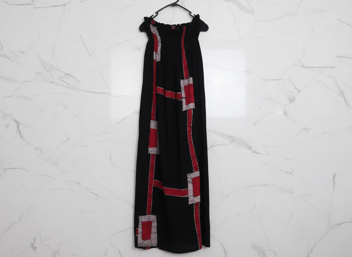 Strapless Midi Batik Dress